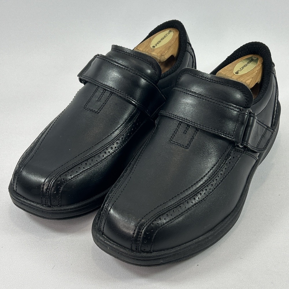 Orthofeet Lincoln Center Orthopedic Shoes Men's Sz 8.5EE Black Slip-On Loafers